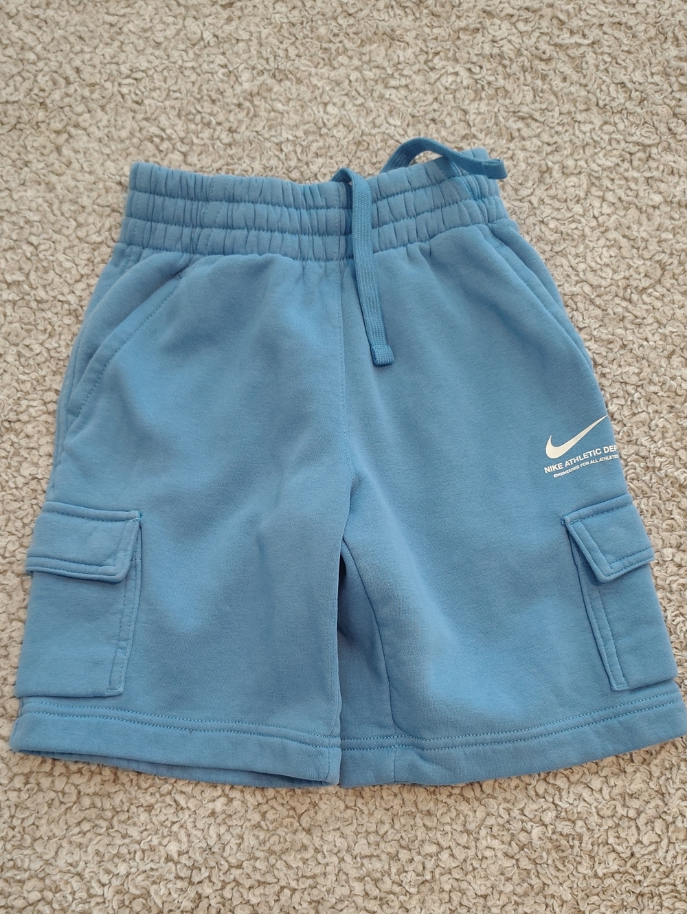 Nike Blue Kids Cargo Shorts - Blue Drawstring Bottoms